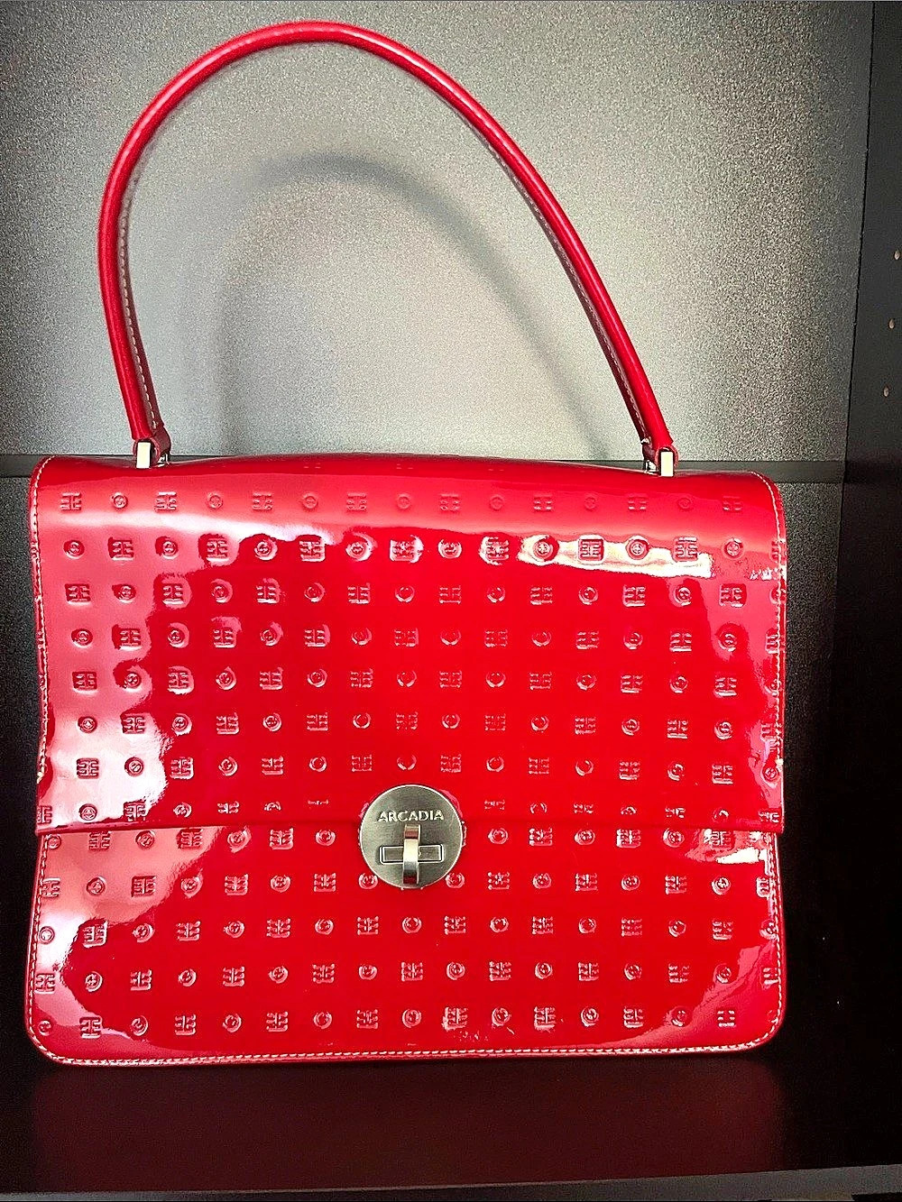 Arcadia Red Patent Leather Shoulder Bag